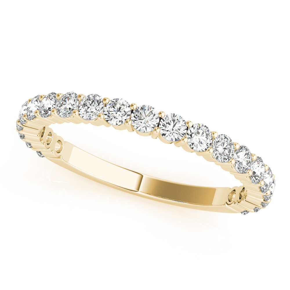 Deysi Lab Grown Yellow Gold Prong Three Quarter Eternity Diamond Ring