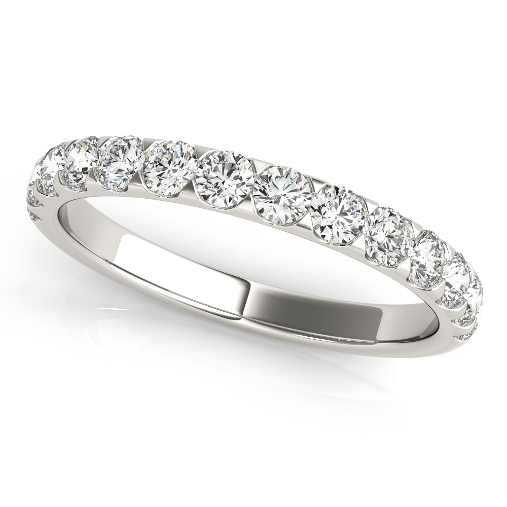 0.75 Ct Lab-Created Round Cut Ayani Three Quarter Eternity Diamond Rings in 9K White Gold