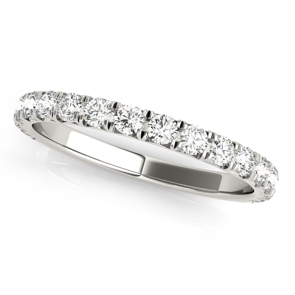 0.5 Ct Lab-Created Round Cut Arsema Three Quarter Eternity Diamond Rings in 9K White Gold