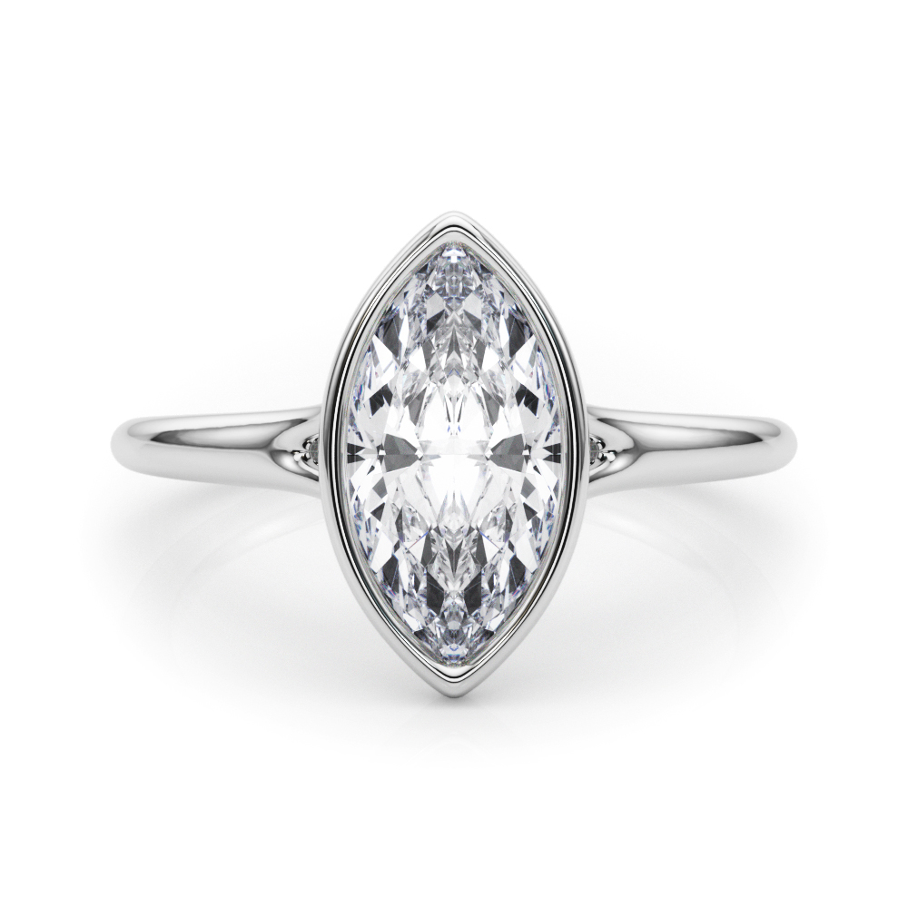 Adrin Natural Bezel Set Solitaire Diamond Ring