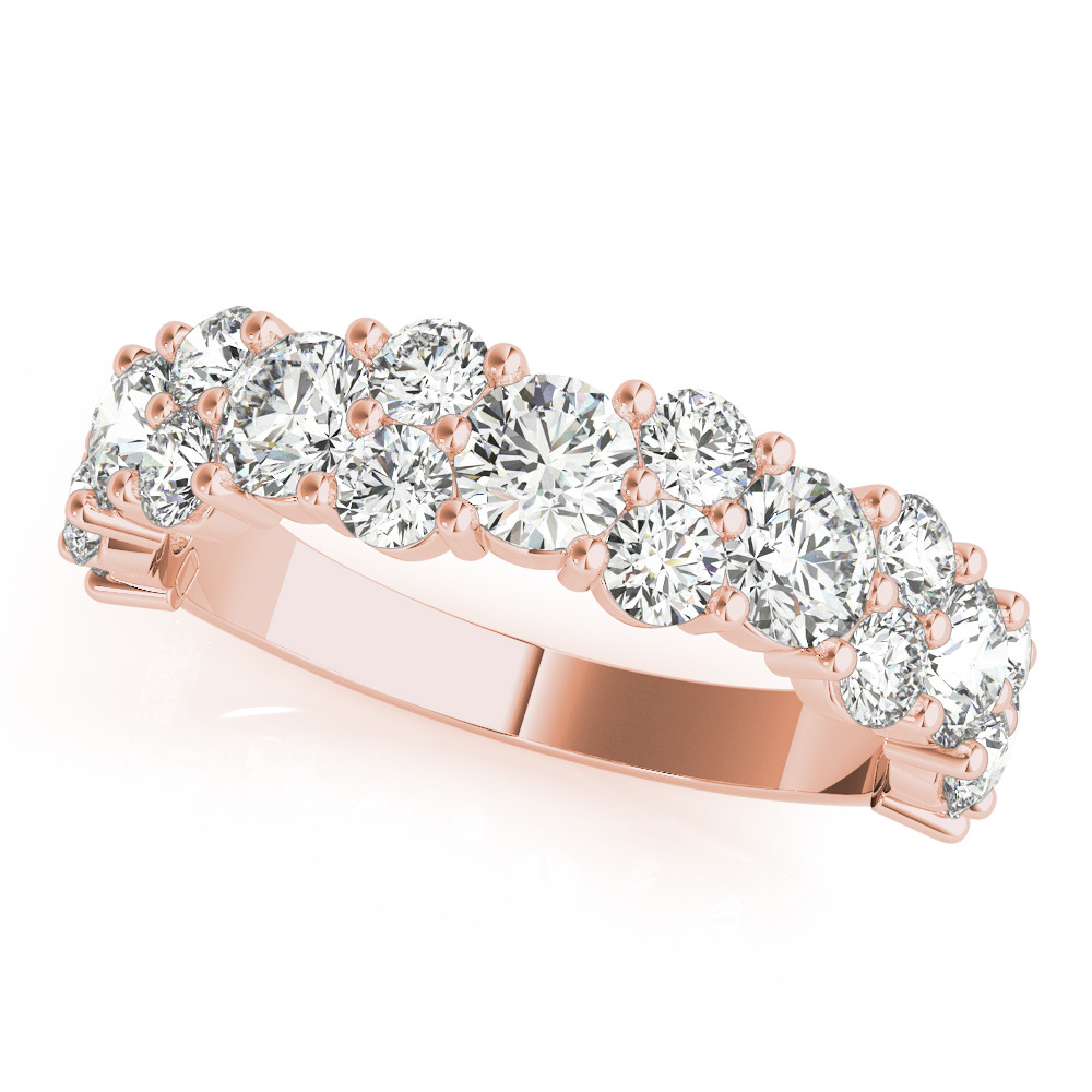 2.2 Ct Lab-Created Round Cut Dakotah Three Quarter Eternity Diamond Rings in 9K White Gold