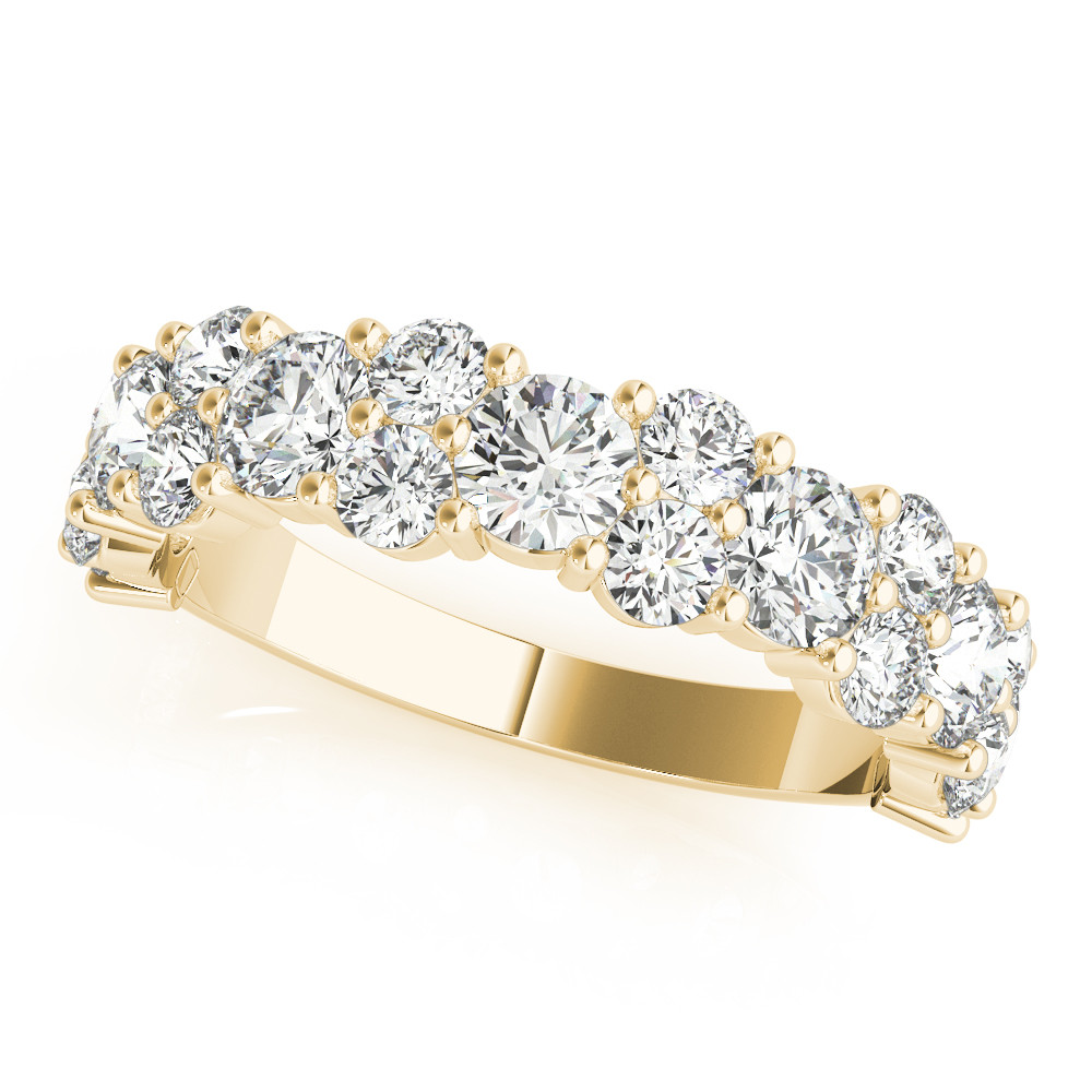 2.2 Ct Lab-Created Round Cut Dakotah Three Quarter Eternity Diamond Rings in 9K White Gold