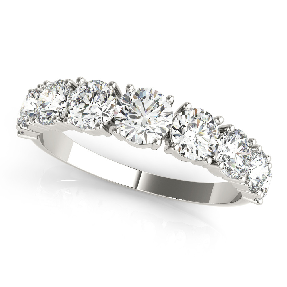 1.75 Ct Lab-Created Round Cut Ariadne Half Eternity Diamond Rings in 9K White Gold