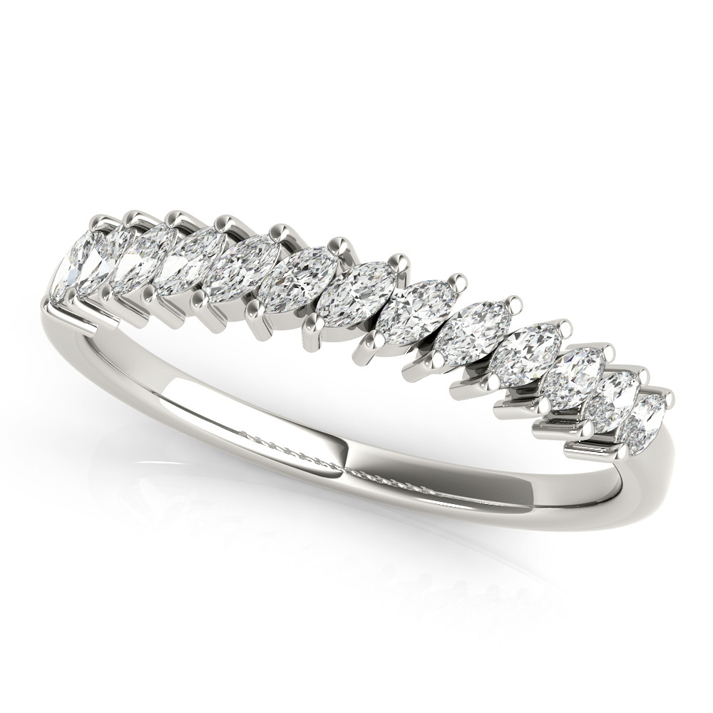 0.65 Ct Lab-Created Diamond Marquise Cut Motlay  in 9K White Gold