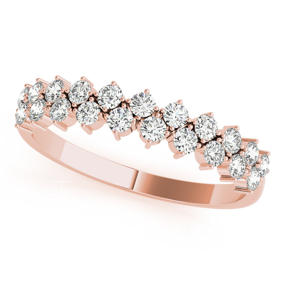 0.5 Ct Lab-Created Round Cut Cody Three Quarter Eternity Diamond Rings in 9K White Gold
