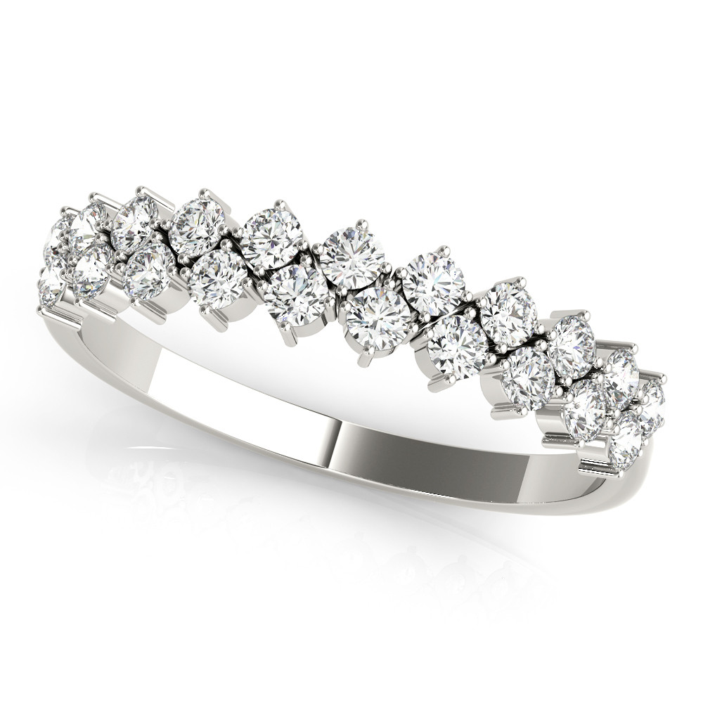 0.5 Ct Lab-Created Round Cut Cody Three Quarter Eternity Diamond Rings in 9K White Gold