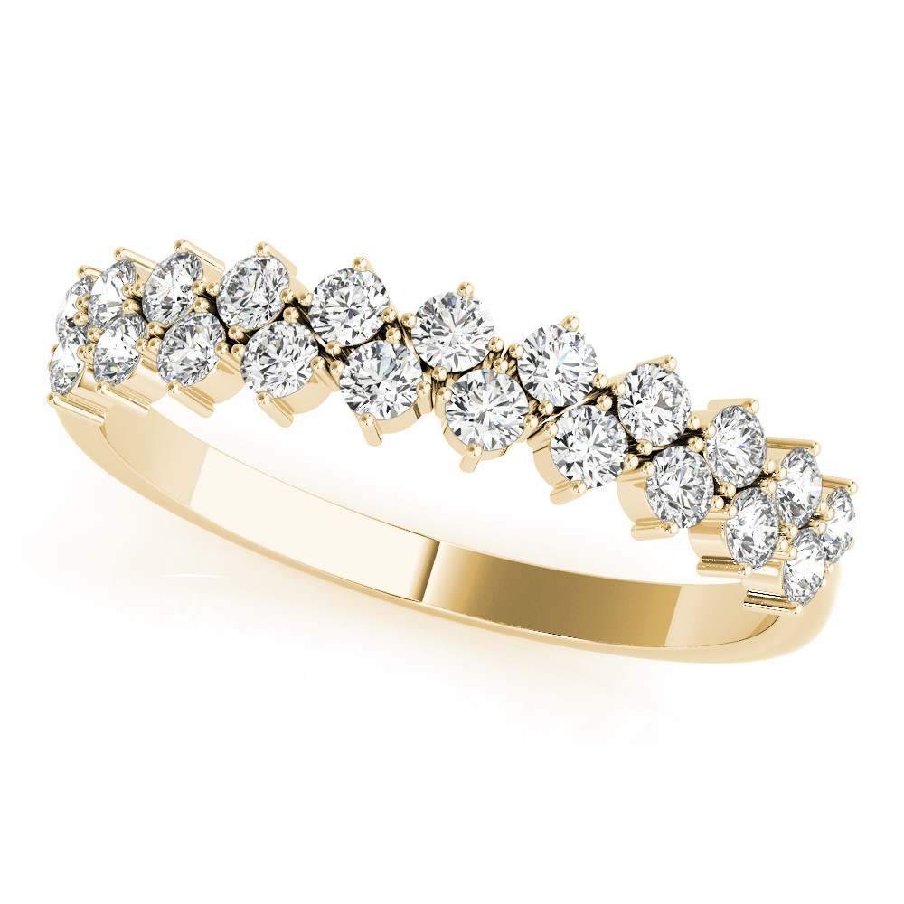 0.5 Ct Lab-Created Round Cut Cody Three Quarter Eternity Diamond Rings in 9K White Gold