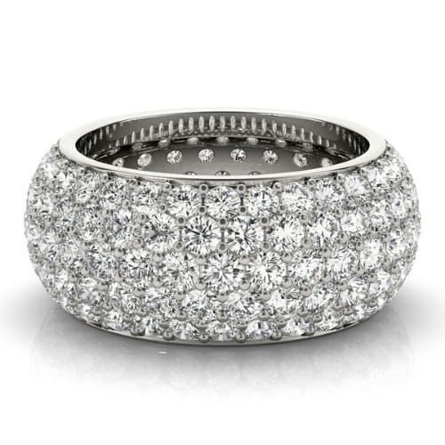 5 Ct Lab-Created Round Cut Elenore  Diamond Rings in 9K White Gold