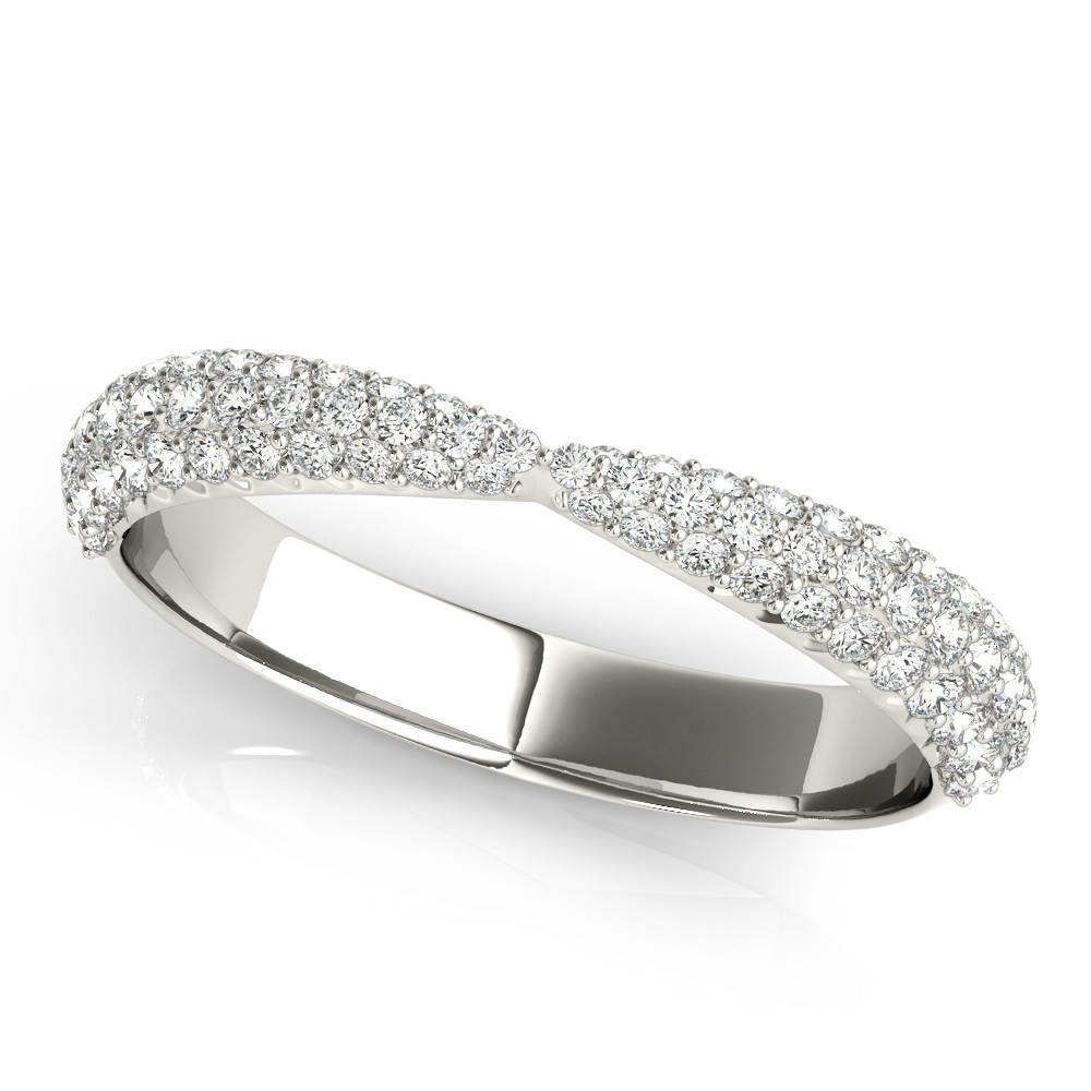 0.5 Ct Lab-Created Round Cut Ahava  Diamond Rings in 9K White Gold