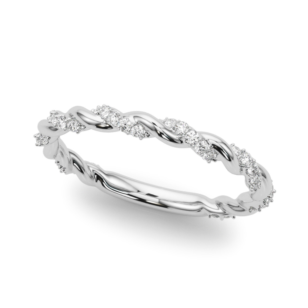 0.2 Ct Lab-Created Diamond Round Cut Caca Women's Wedding Rings in Silver 925