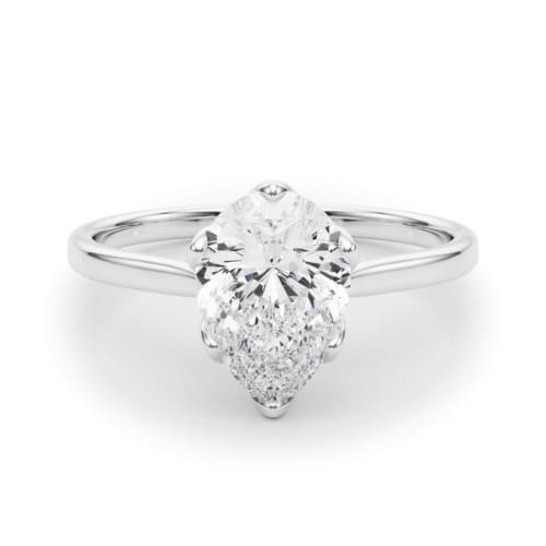 0.2 Ct Lab-Created Diamond Pear Cut Deliah  Classic Solitaire Engagement Rings in Silver 925