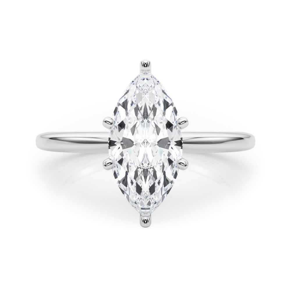 Dea Natural 6 Prong  Solitaire Diamond Ring