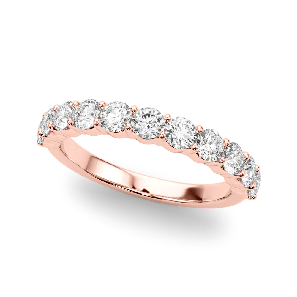 Devyn Lab Grown Rose Gold Prong Half Eternity Diamond Ring