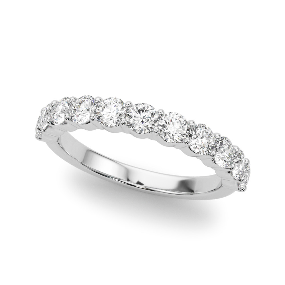 0.25 Ct Lab-Created Round Cut Devyn Half Eternity Diamond Rings in 9K White Gold