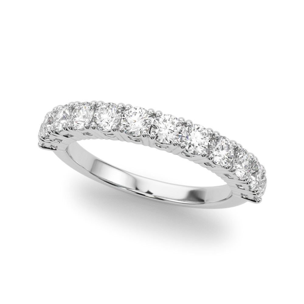 0.25 Ct Natural Round Cut Carolynn Three Quarter Eternity Diamond Rings in 9K White Gold