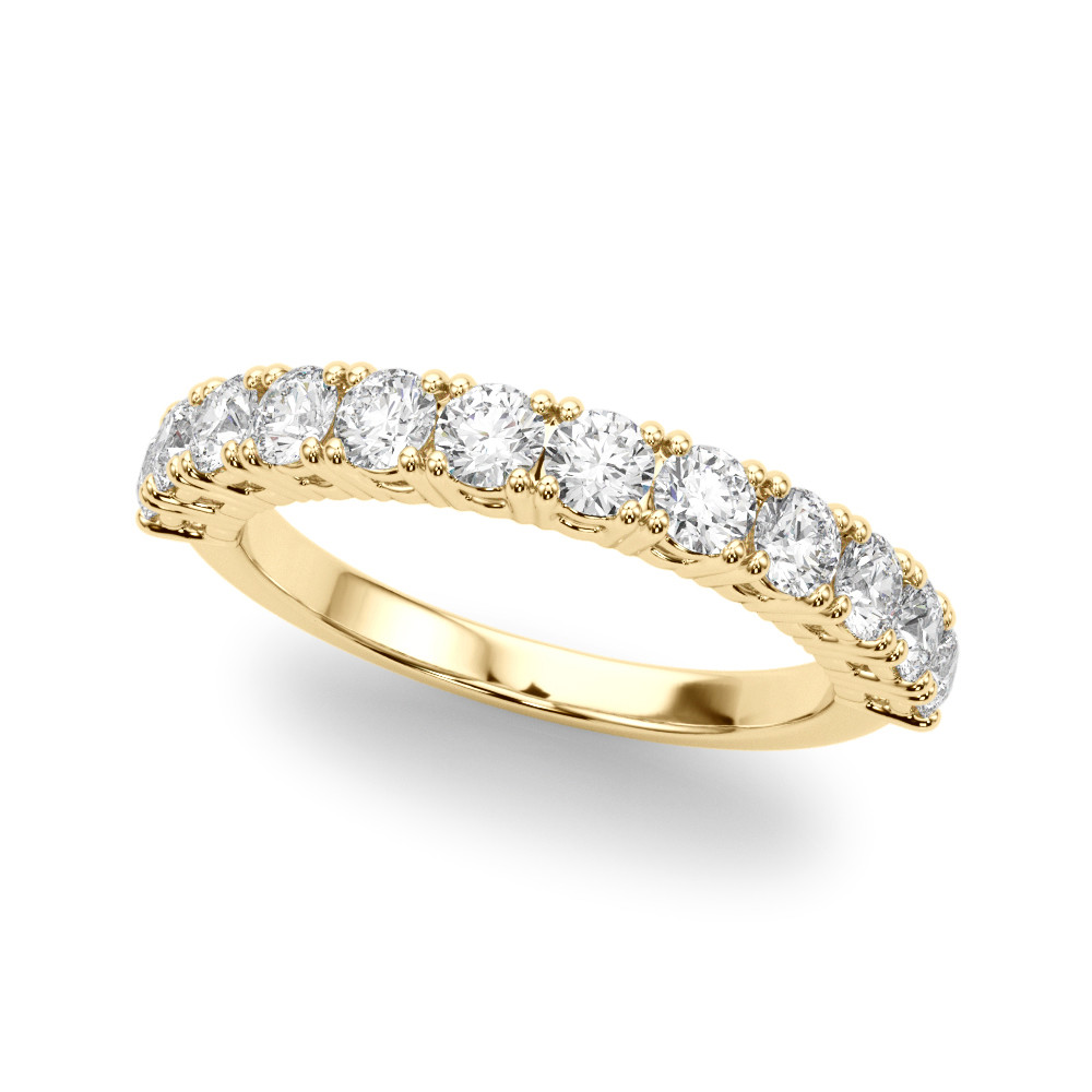 Carolynn Natural Yellow Gold Prong Half Eternity Diamond Ring
