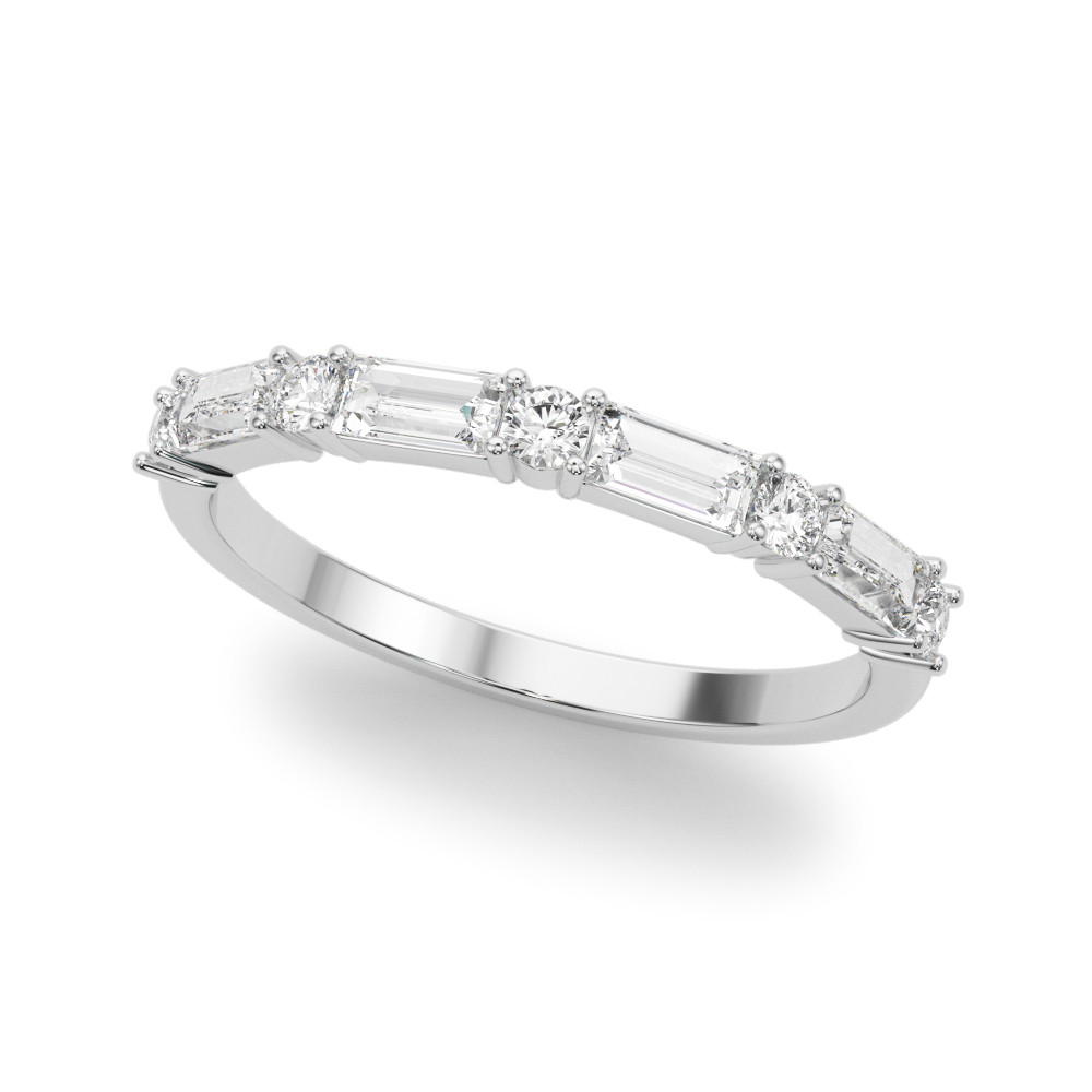 0.62 Ct Lab-Created Mixed Shape Cut Navani  Diamond Rings in 9K White Gold