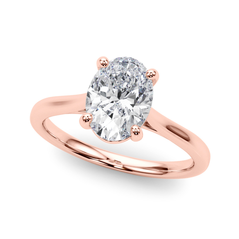 0.2 Ct Lab-Created Diamond Oval Cut Daisie  Classic Solitaire Engagement Rings in Silver 925