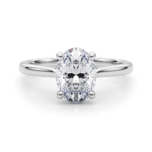 0.2 Ct Lab-Created Diamond Oval Cut Daisie  Classic Solitaire Engagement Rings in Silver 925