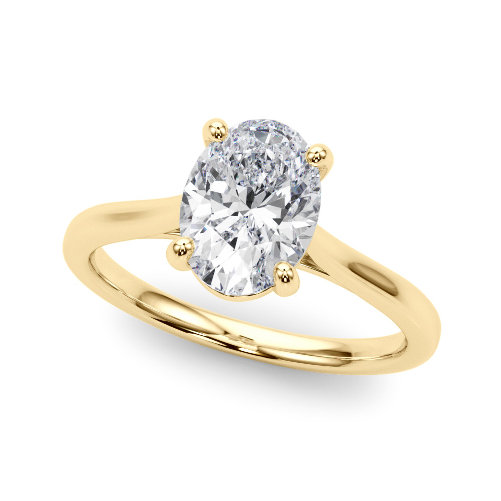 0.2 Ct Lab-Created Diamond Oval Cut Daisie  Classic Solitaire Engagement Rings in Silver 925
