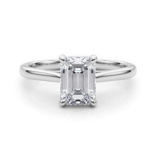0.2 Ct Lab-Created Diamond Emerald Cut Dercey  Classic Solitaire Engagement Rings in Silver 925