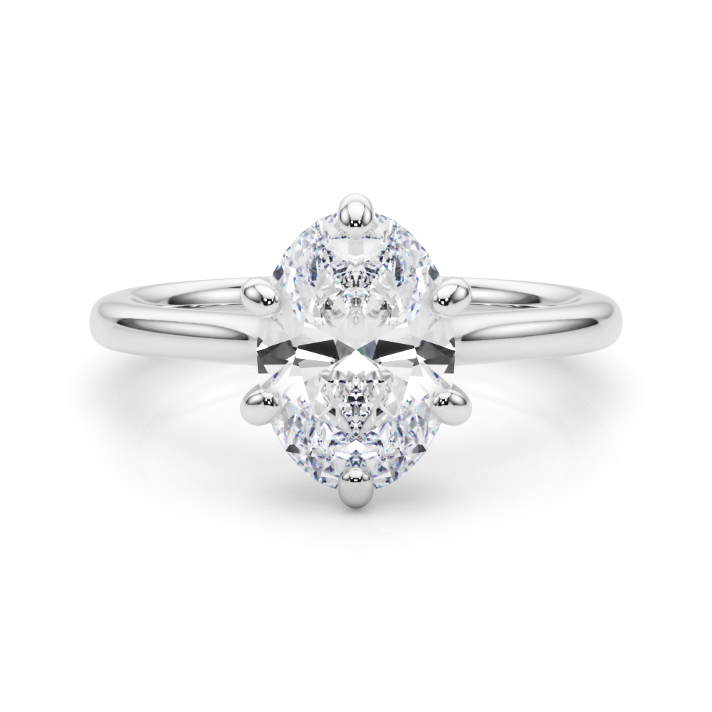 Evanna Natural 6 Prong  Solitaire Diamond Ring