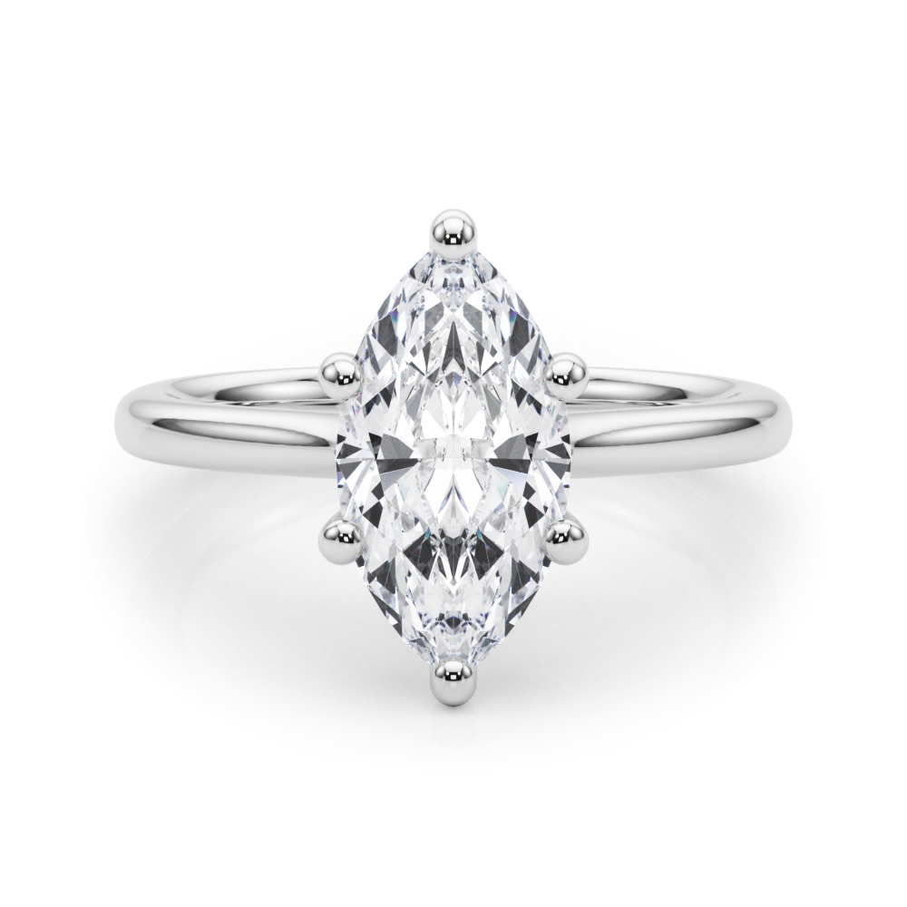 Evenna Natural 6 Prong  Solitaire Diamond Ring