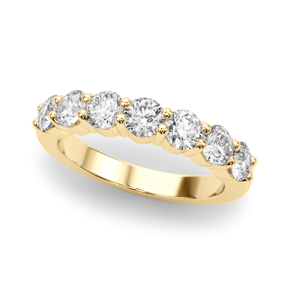 0.7 Ct Lab-Created Round Cut Rosalee 7 Stone Ring Diamond Rings in 9K White Gold