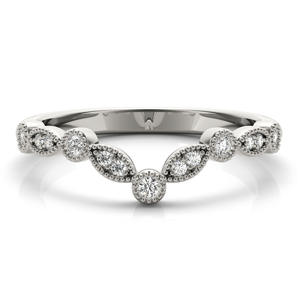 Blessino Lab-Created Diamond Bezel set Wedding Ring