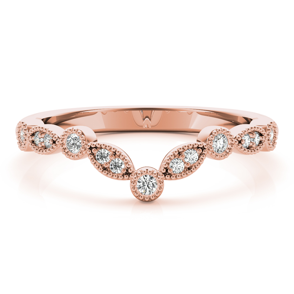 Blessino Lab Grown Diamond Rose Gold Bezel set Women's Wedding Ring