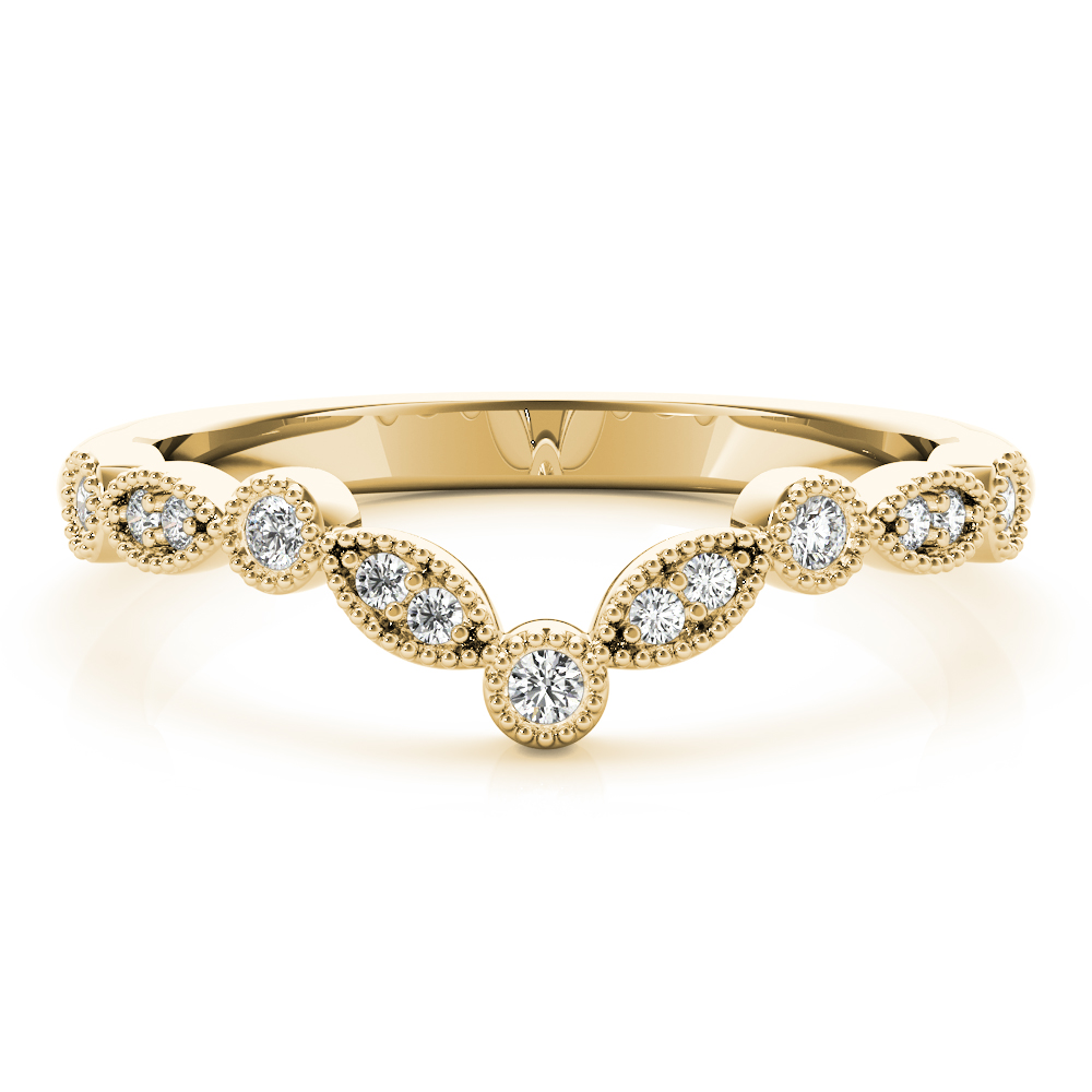 Blessino Lab Grown Diamond Yellow Gold Bezel set Women's Wedding Ring