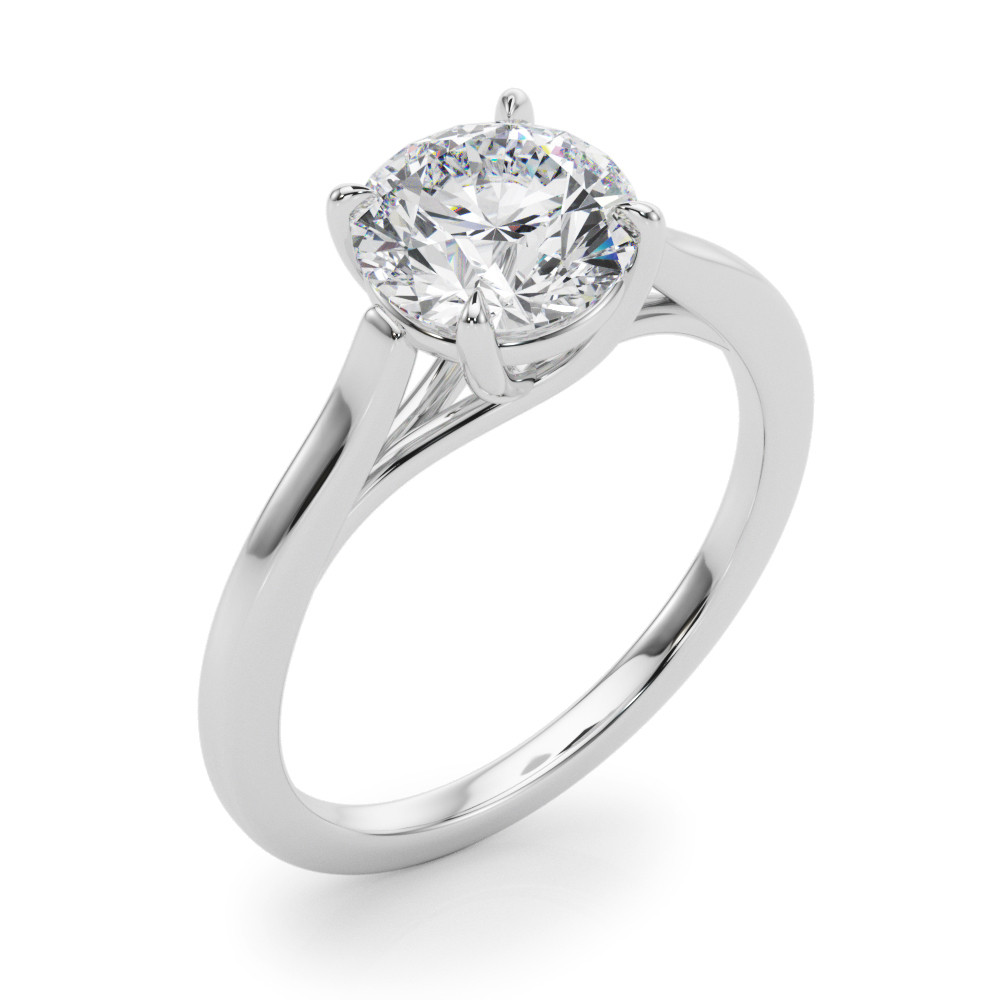 0.5 Ct Natural Round Cut Marli  Diamond Rings in 9K White Gold