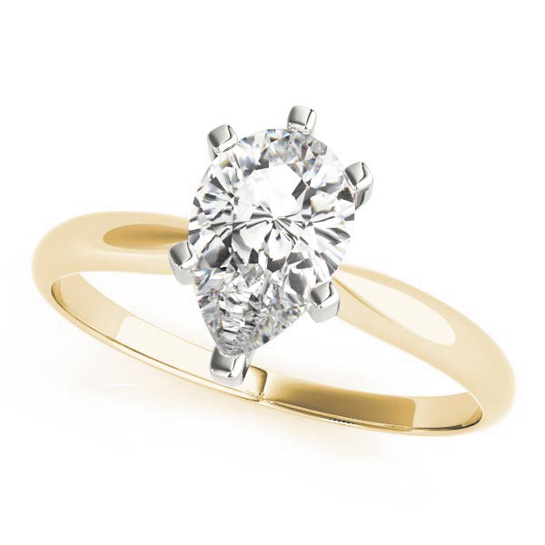 0.2 Ct Natural Pear Cut Dalena  Solitaire Diamond Rings in Silver 925