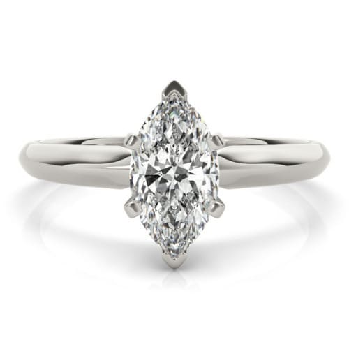 0.2 Ct Natural Marquise Cut Daley  Solitaire Diamond Rings in Silver 925