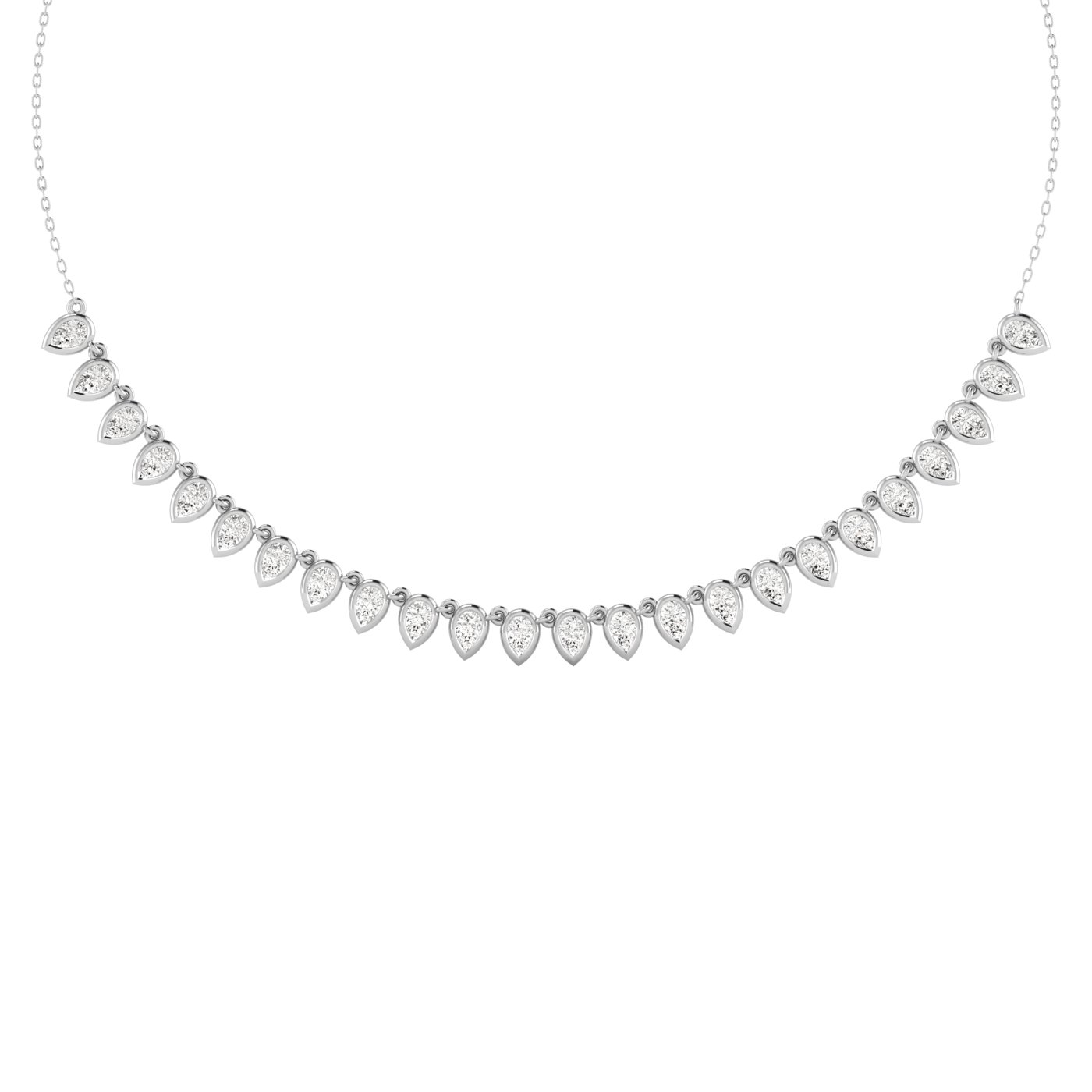 6.50 Carat Pear Shape Diamond Chain Necklace