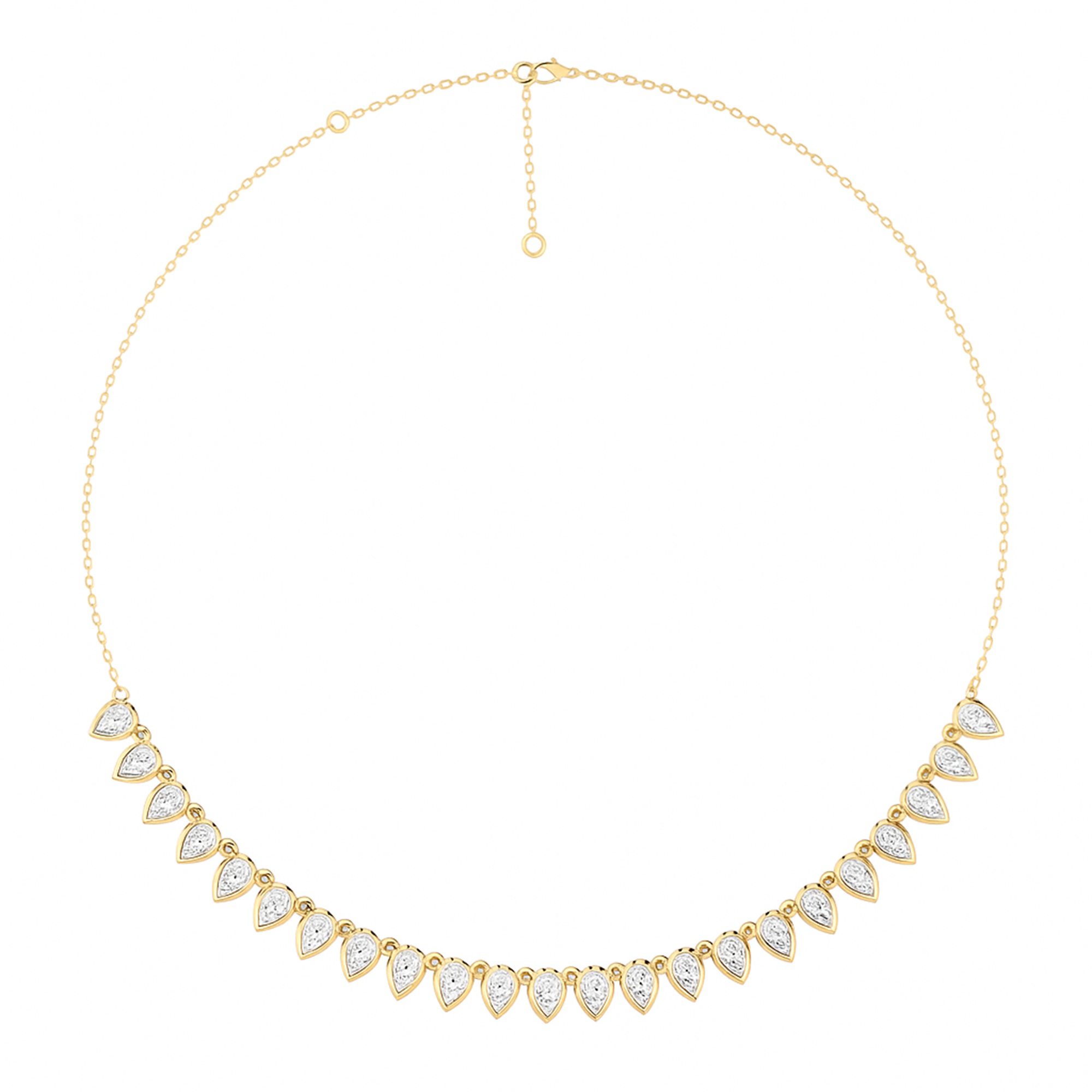 6.50 Carat Pear Shape Diamond Chain Necklace