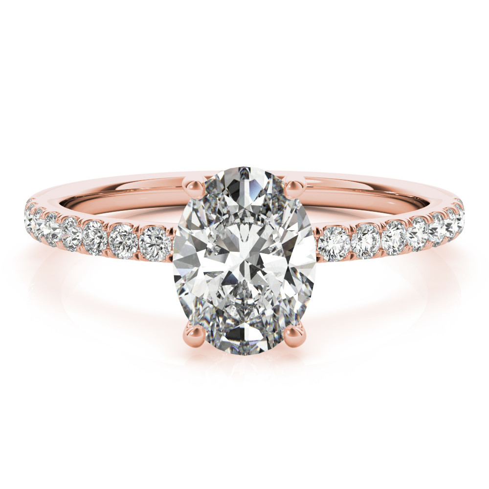 0.2 Ct Lab Grown Oval Cut Jenny  Halo Engagement Diamond Rings in 9K White Gold