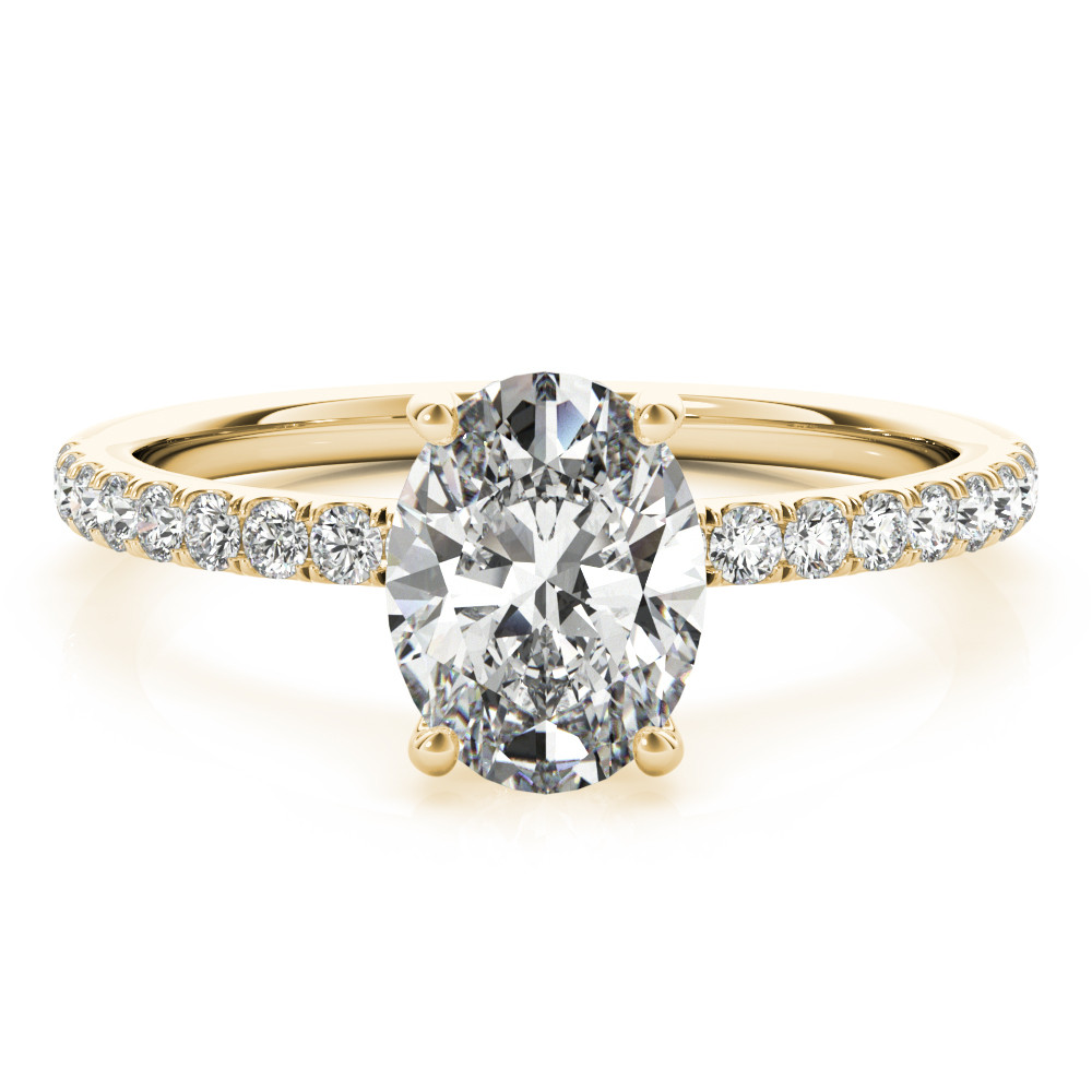 0.2 Ct Lab Grown Oval Cut Jenny  Halo Engagement Diamond Rings in 9K White Gold