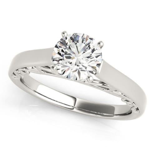 0.2 Ct Natural Round Cut Dovie  Solitaire Diamond Rings in Silver 925