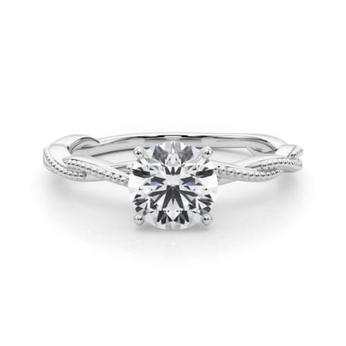 0.2 Ct Natural Round Cut Daphnie  Solitaire Diamond Rings in Silver 925