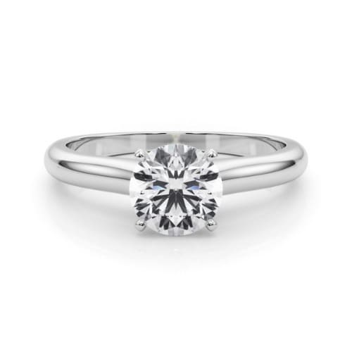 0.2 Ct Natural Round Cut Dulcinea  Solitaire Diamond Rings in Silver 925