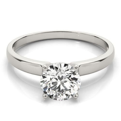 0.2 Ct Natural Round Cut Dalene  Solitaire Diamond Rings in Silver 925