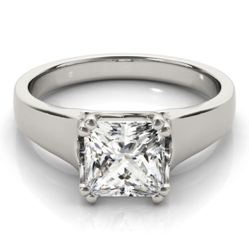 0.2 Ct Lab-Created Diamond Princess Cut Dortha  Classic Solitaire Engagement Rings in Silver 925