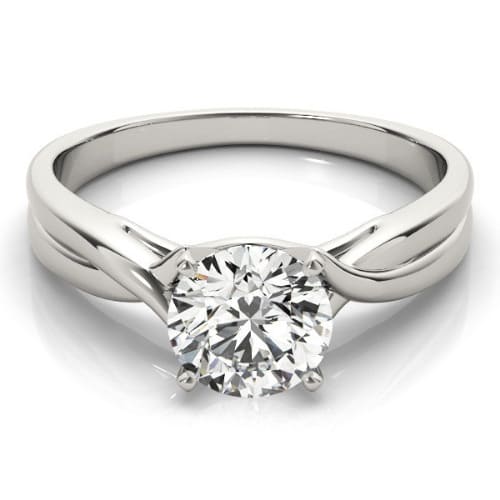 0.2 Ct Natural Round Cut Denna  Solitaire Diamond Rings in Silver 925