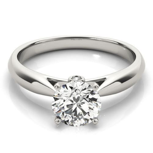 0.2 Ct Natural Round Cut Doria  Solitaire Diamond Rings in Silver 925