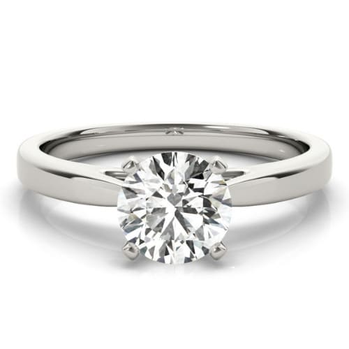 0.2 Ct Natural Round Cut Debby  Solitaire Diamond Rings in Silver 925