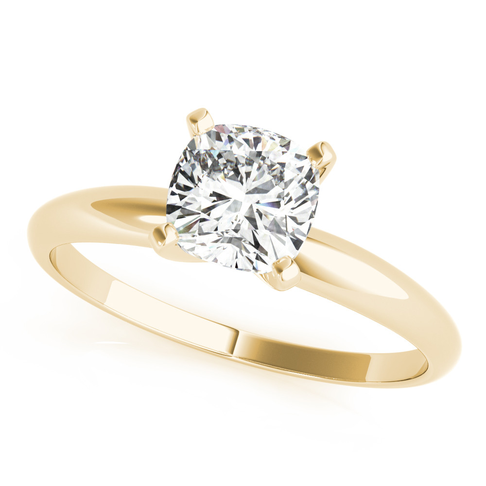 0.3 Ct Lab-Created Diamond Cushion Cut Davine  Classic Solitaire Engagement Rings in Silver 925