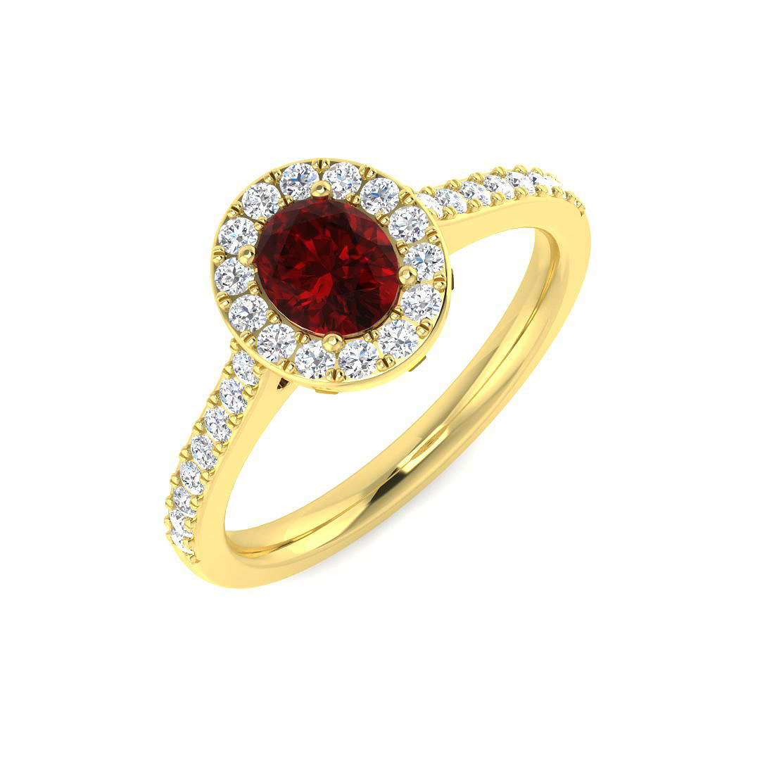 Resia Lab Grown Ruby  Engagement Ring