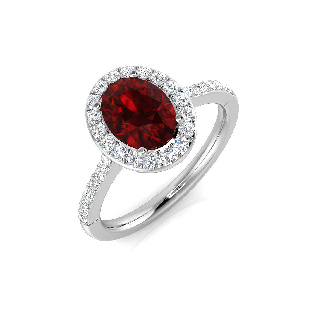 0.35 Ct Natural Ruby Oval Cut Resia  in Silver 925