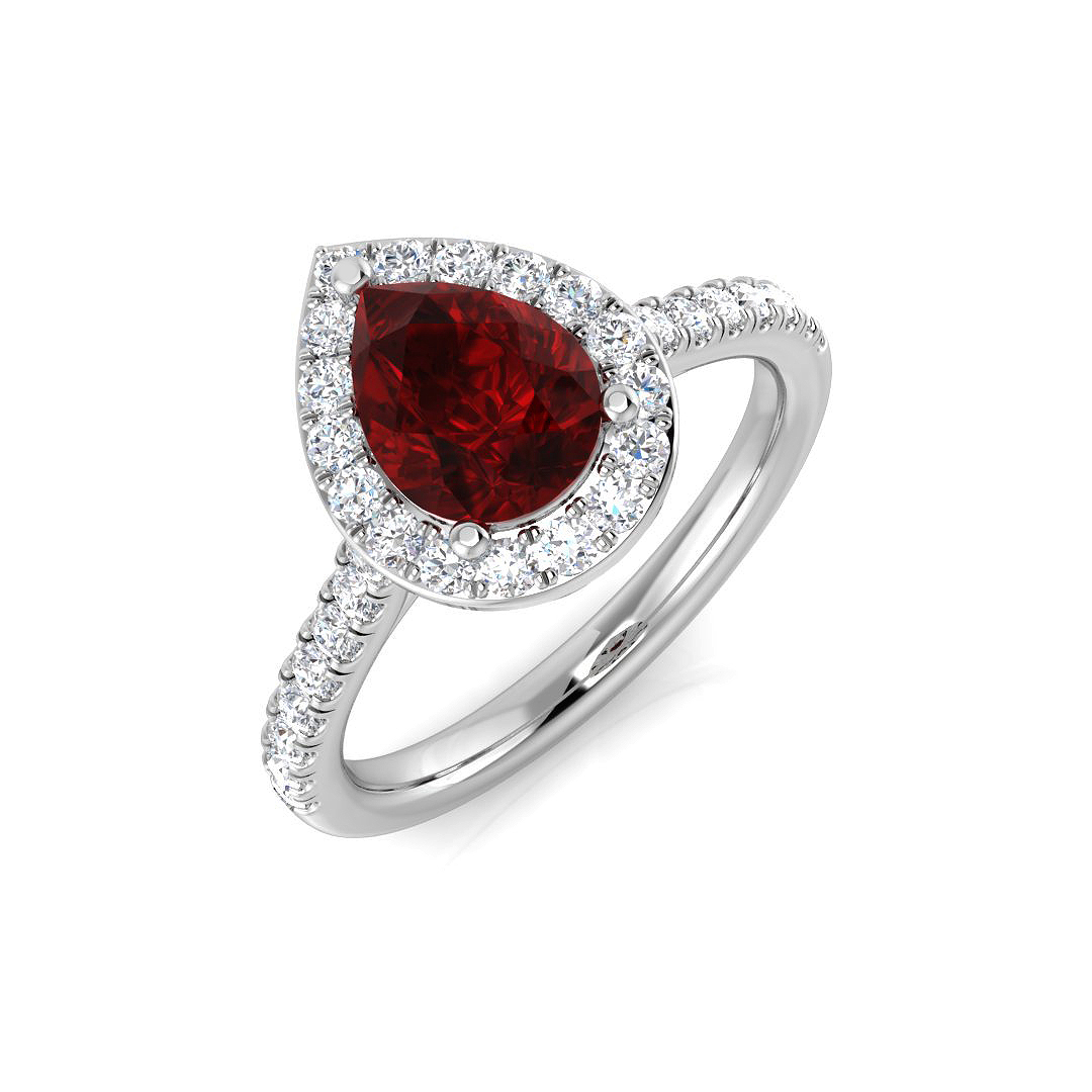 0.25 Ct Natural Ruby Pear Cut Camelina  in Silver 925